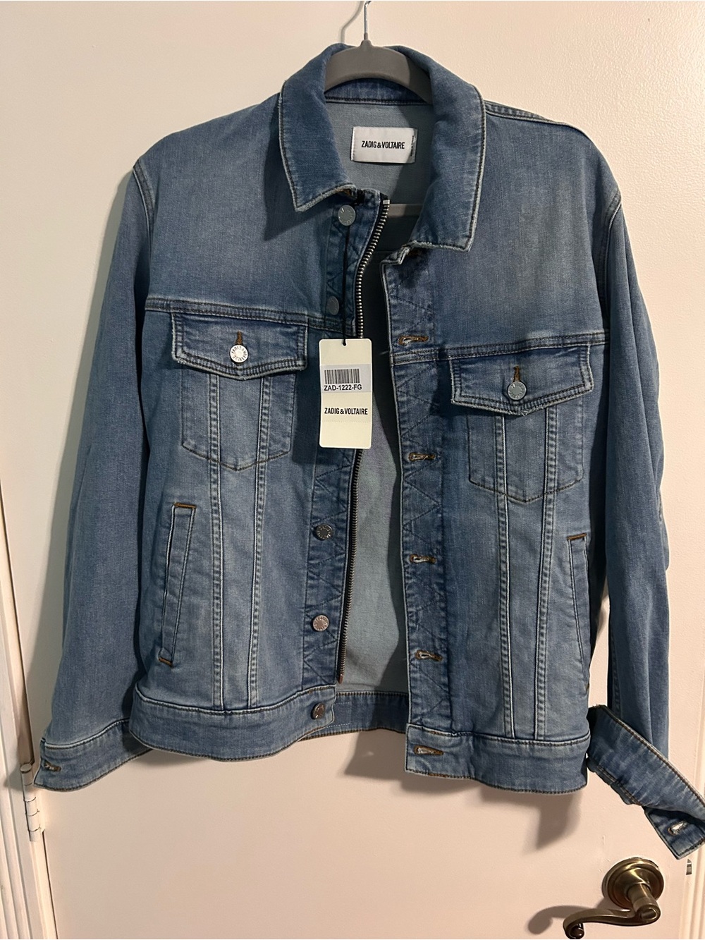 Zadig & Voltaire Denim Trucker Jacket in Light Blue Wash